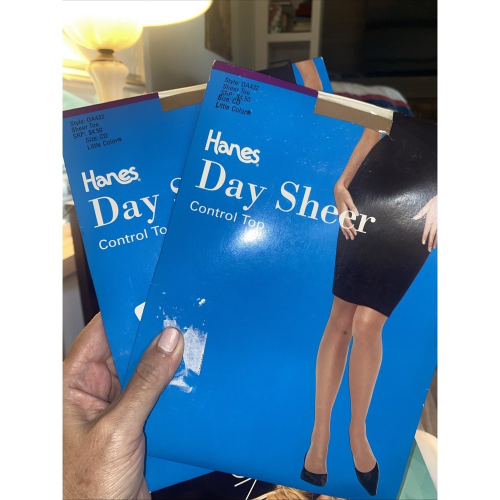 Hanes Day Sheer Control Top Pantyhose 2 Pairs Little Color Size CD Style OA432